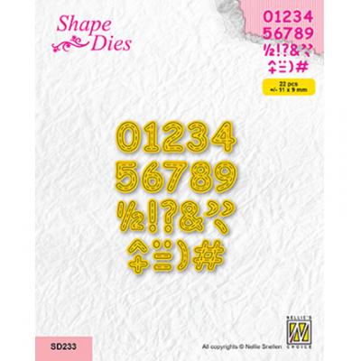 Nellies Choice Shape Dies - Zahlen und Buchstaben Stitched Digits